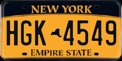 NY license plate HGK4549