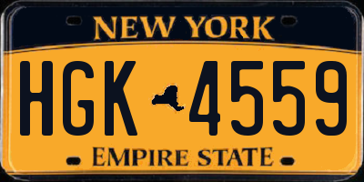 NY license plate HGK4559