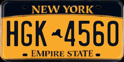 NY license plate HGK4560