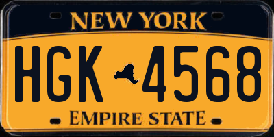 NY license plate HGK4568