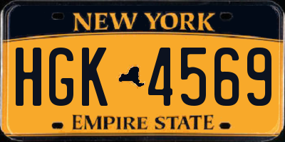 NY license plate HGK4569