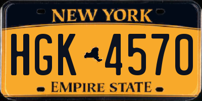 NY license plate HGK4570