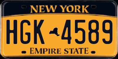 NY license plate HGK4589