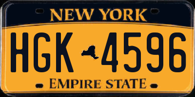 NY license plate HGK4596