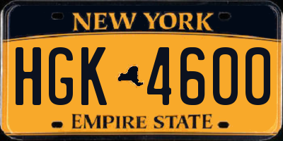 NY license plate HGK4600