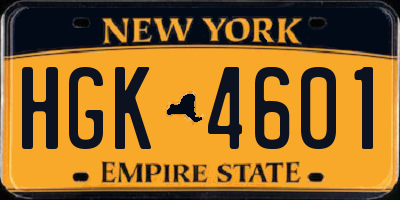 NY license plate HGK4601
