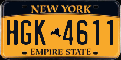 NY license plate HGK4611