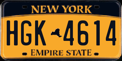 NY license plate HGK4614