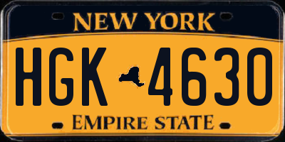NY license plate HGK4630