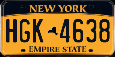 NY license plate HGK4638