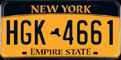 NY license plate HGK4661