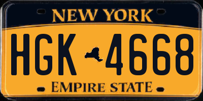 NY license plate HGK4668