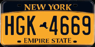 NY license plate HGK4669