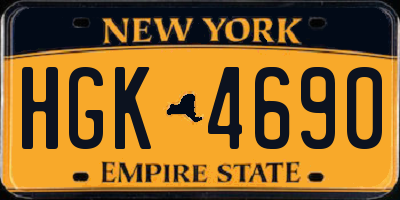 NY license plate HGK4690