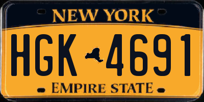 NY license plate HGK4691