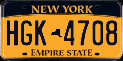 NY license plate HGK4708