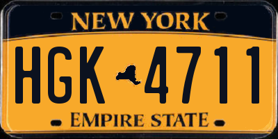 NY license plate HGK4711