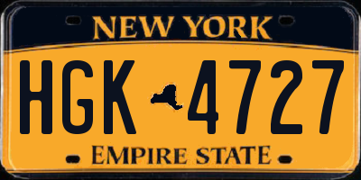 NY license plate HGK4727