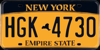 NY license plate HGK4730