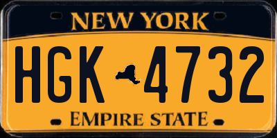 NY license plate HGK4732
