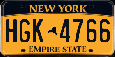 NY license plate HGK4766