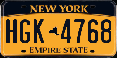 NY license plate HGK4768