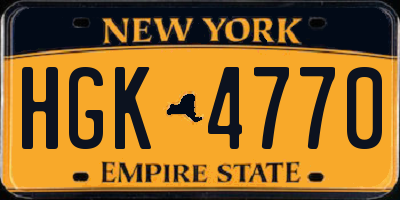 NY license plate HGK4770