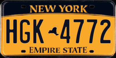 NY license plate HGK4772