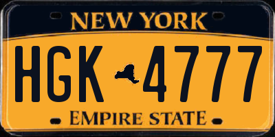 NY license plate HGK4777