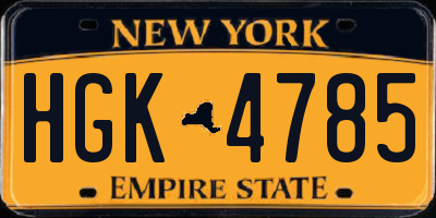 NY license plate HGK4785