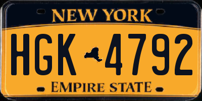 NY license plate HGK4792