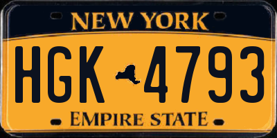 NY license plate HGK4793