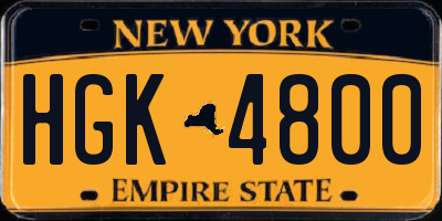 NY license plate HGK4800