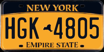 NY license plate HGK4805