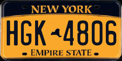 NY license plate HGK4806