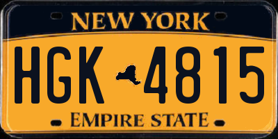 NY license plate HGK4815