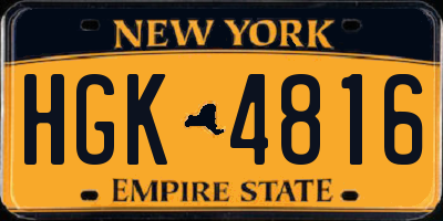 NY license plate HGK4816