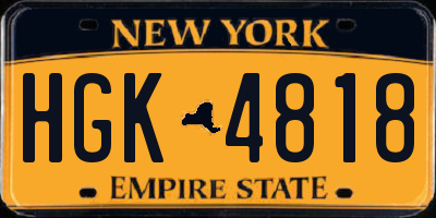 NY license plate HGK4818