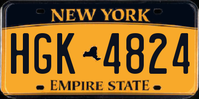 NY license plate HGK4824