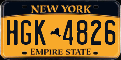 NY license plate HGK4826