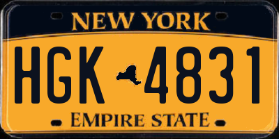 NY license plate HGK4831