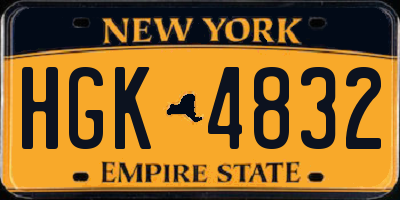 NY license plate HGK4832