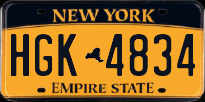 NY license plate HGK4834