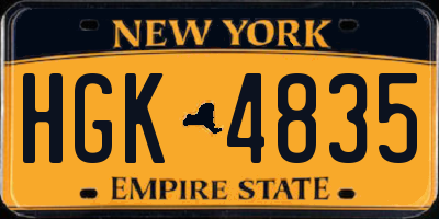NY license plate HGK4835
