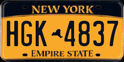 NY license plate HGK4837