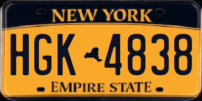 NY license plate HGK4838