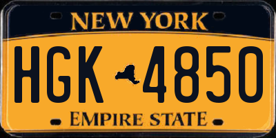 NY license plate HGK4850