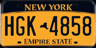 NY license plate HGK4858