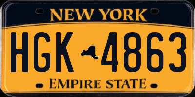 NY license plate HGK4863