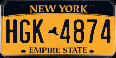 NY license plate HGK4874
